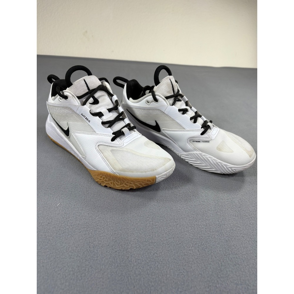 Nike Air Zoom Hyperace 3 Men Size 7 White Black Good FQ7074-101 Volleyball Shoes